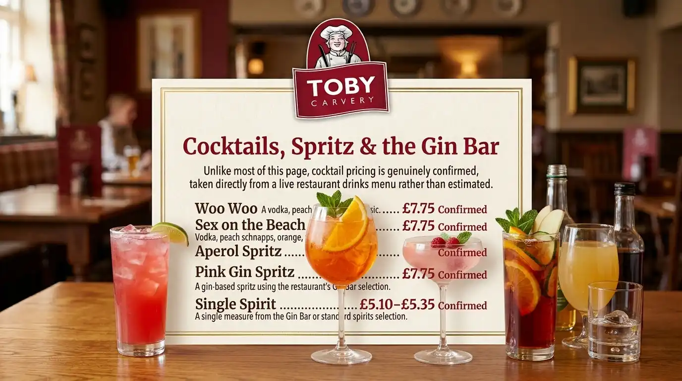 Toby Carvery cocktails, spritzes and the Gin Bar