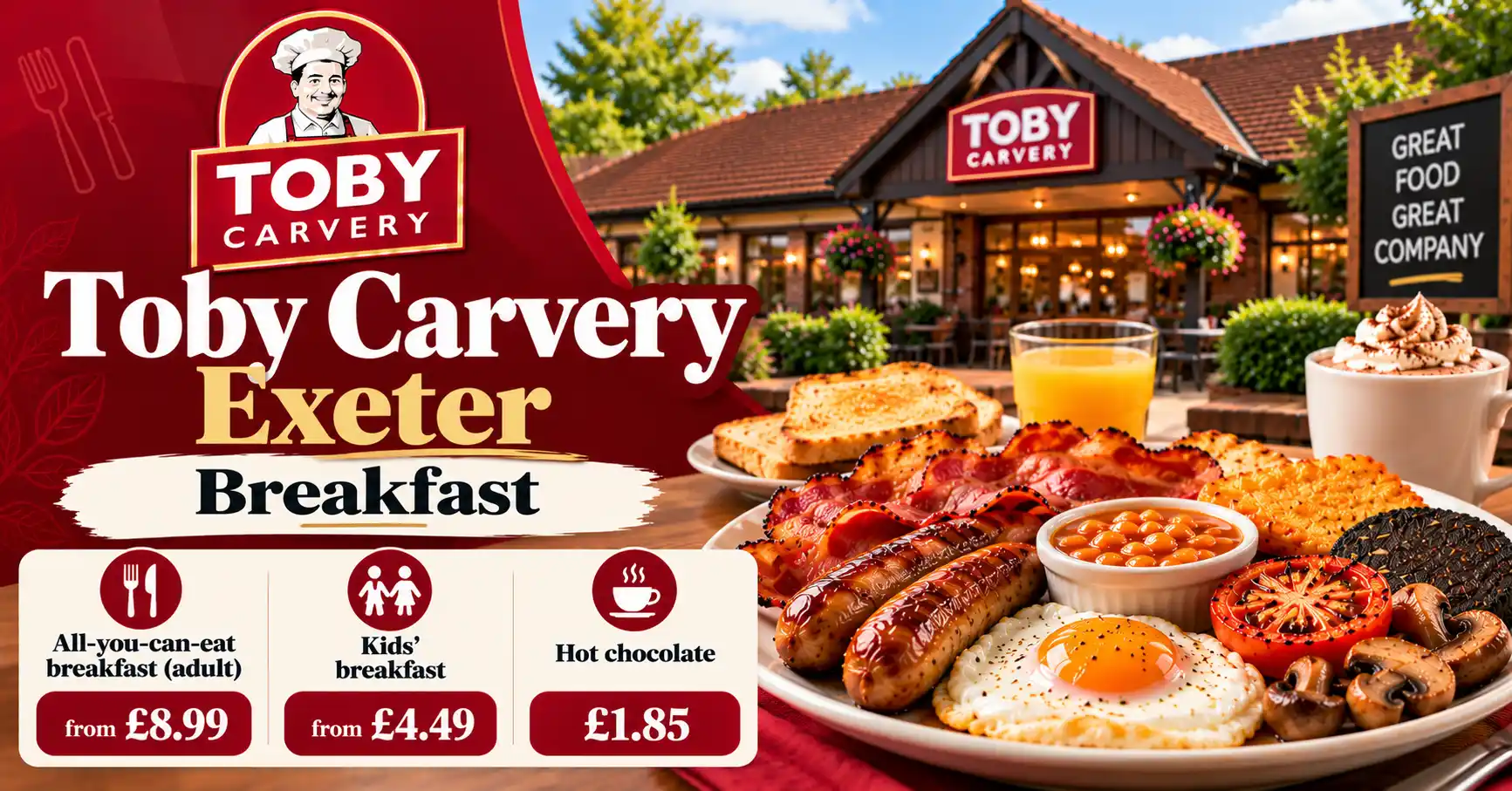 Toby Carvery Exeter breakfast feast