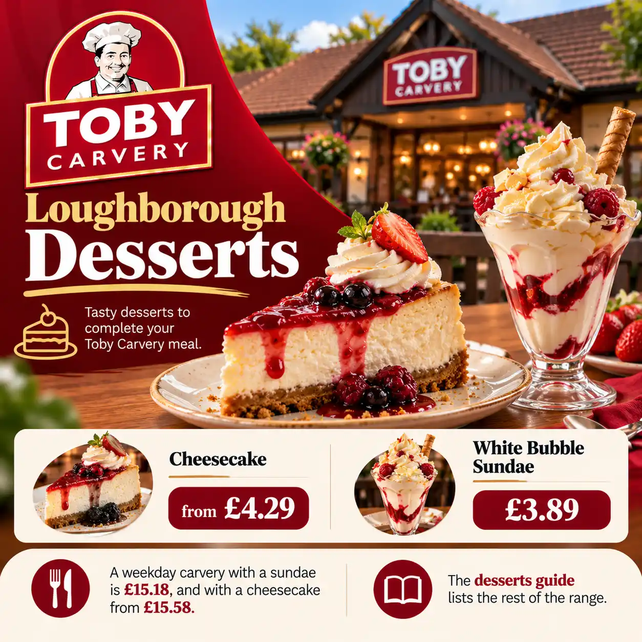 Toby Carvery Loughborough desserts
